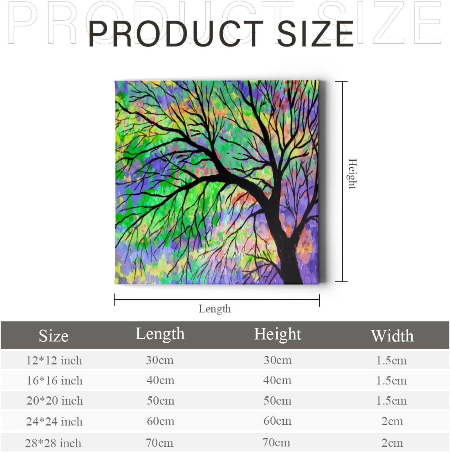 TropicalLife Abstract Branch Pattern Canvas Wall Art with Sturdy Natural Wood Frame Art Branch Artwork for Living Room Office Wall Decor Easy To Hang
